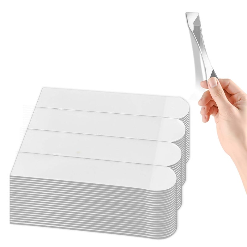 Waybas 72pcs Clear Picture Hanging Strips,3m Invisible Refill Poster Sticker Heavy Duty Wall Hangers No Damage Removable Double Side Small Adhesive Tape for Hooks Decor Home Classroom Office, 0.8"×3.5" - Image 1